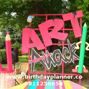 Art attack theme for boys party
