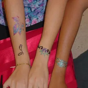 glitter tattoo for kids corner