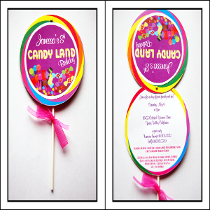 invitation card for candy land