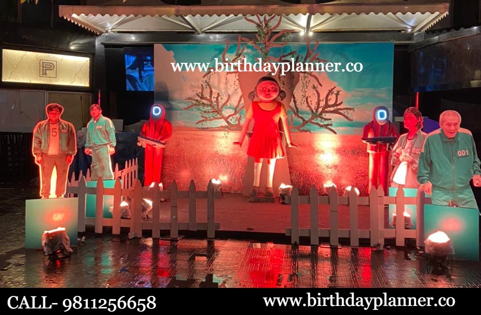 Squid Game Theme Birthday Party Decoration In Delhi