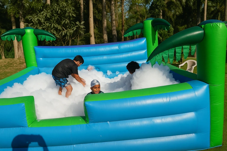 foam tub children playing
