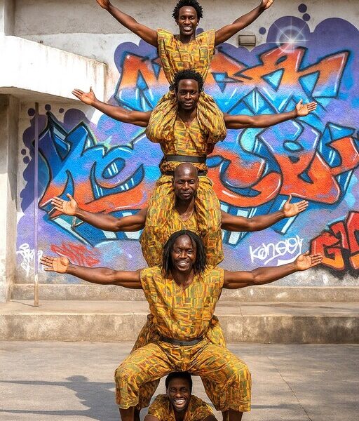 African acrobatic artist on rental