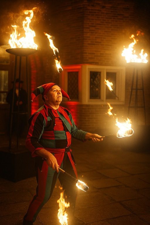 hire fire juggler on rental