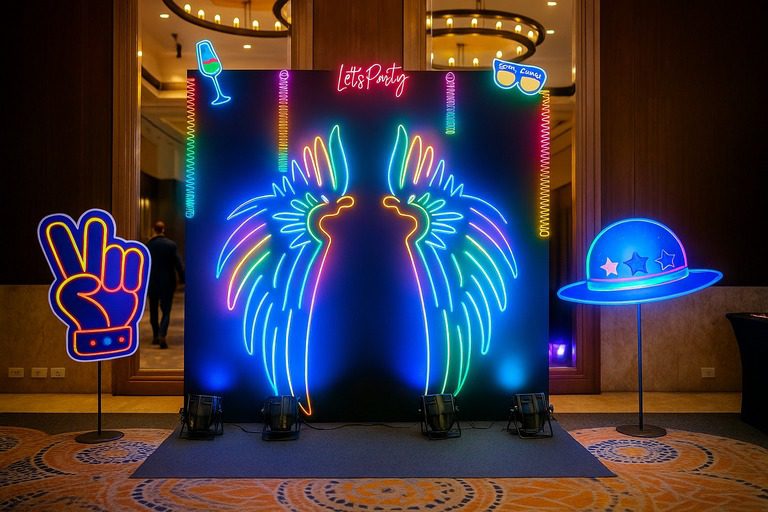 neon-theme-party-decoration-for-rent neon theme party decoration for rent