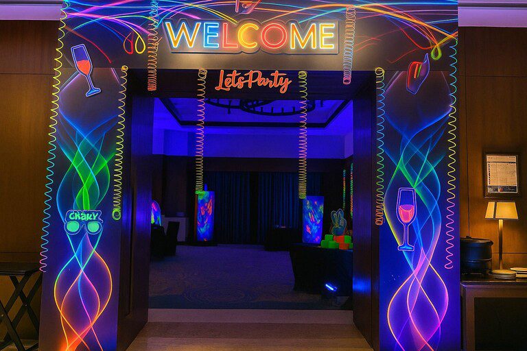 neon-theme-party-decoration neon theme party decoration