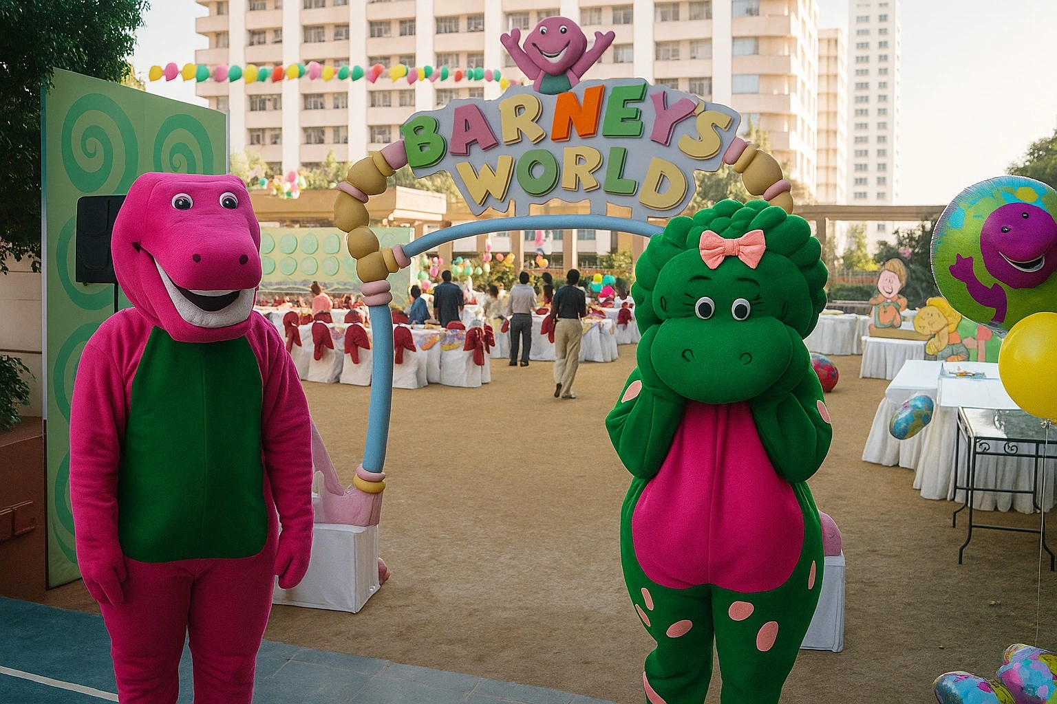 hire barney theme party planner