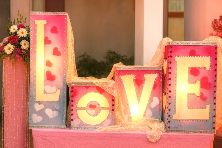 heart theme party planner on rent