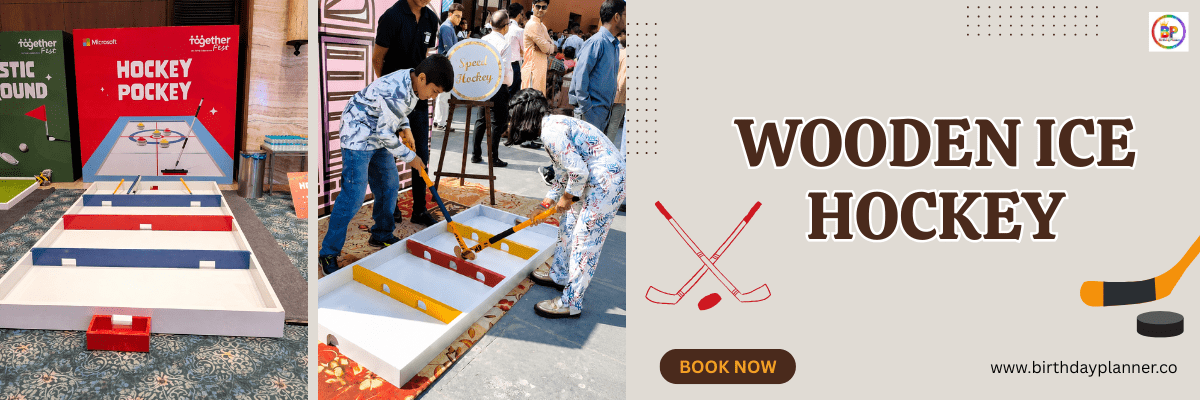 wooden ice hockey game bannner